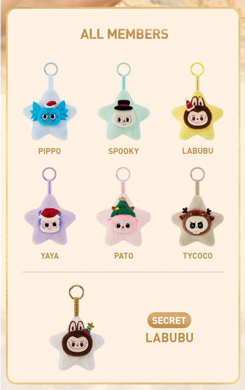 POP MART THE MONSTERS LABUBU Classic Series-Sparkly Plush Pendant Blind Box (100% POP MART Origineel)