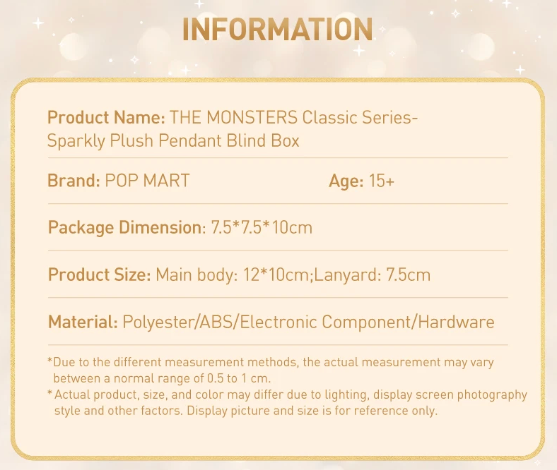 POP MART THE MONSTERS LABUBU Classic Series-Sparkly Plush Pendant Blind Box (100% POP MART Origineel)