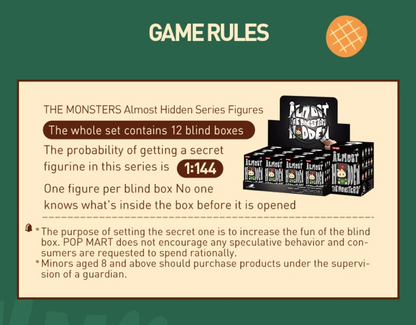 POP MART THE MONSTERS Labubu Almost Hidden Series (1st of set 12st) Mystery Box van Kasing Lung POPMART Blind Box (100% POP MART Origineel)