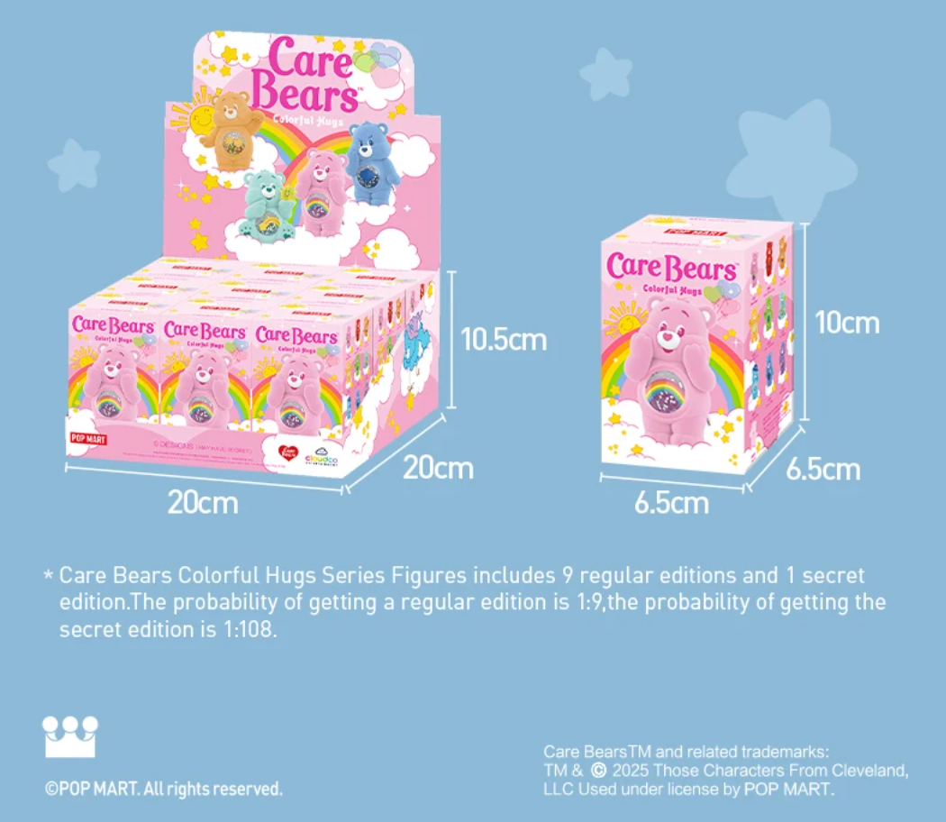 POP MART Care Bears Colorful Hugs Series Figures Blind Box (100% POP MART Origineel) (Labubu)