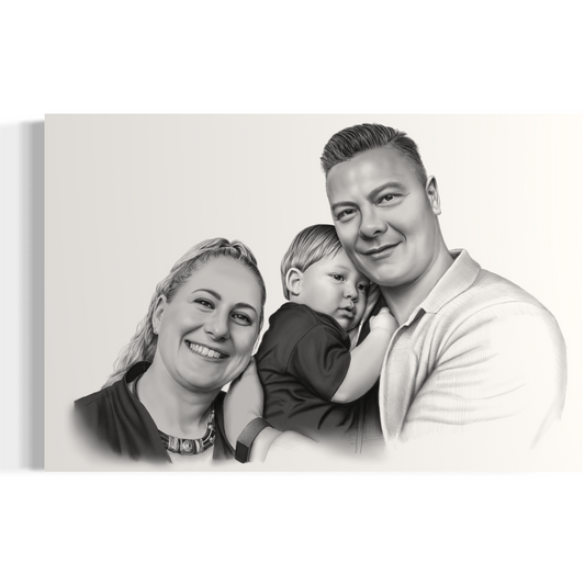 Familieportret in Potlood